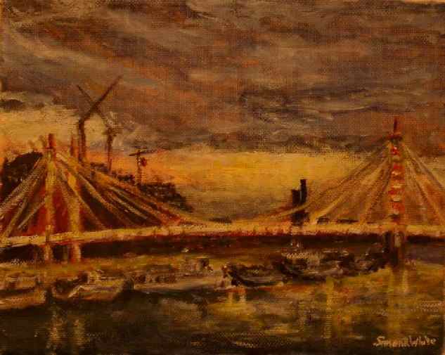 Albert bridge at sunset