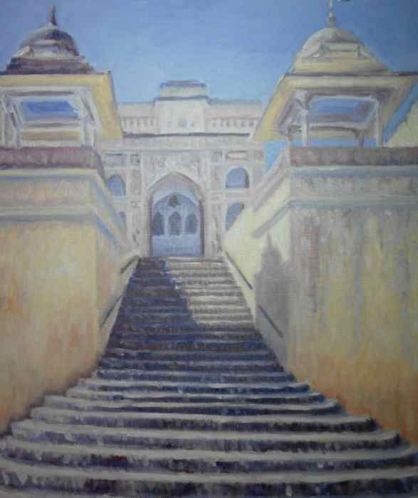 Steps leading from Jaleb Chowk, Amber Fort, Rajasthan