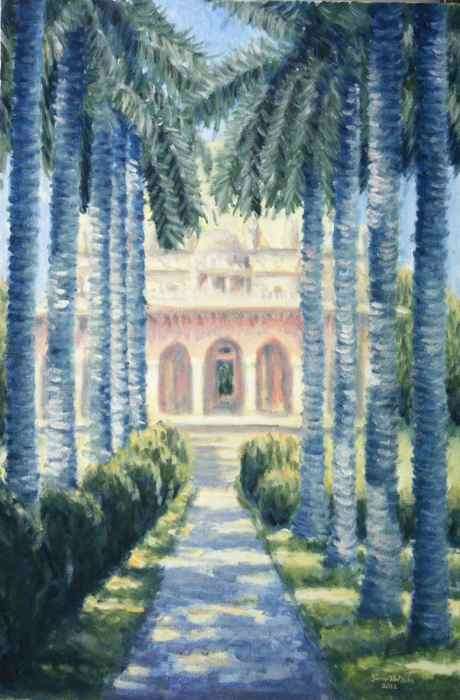 Mohammed Shah's tomb with palm trees, Lodhi Gardens, New Delhi