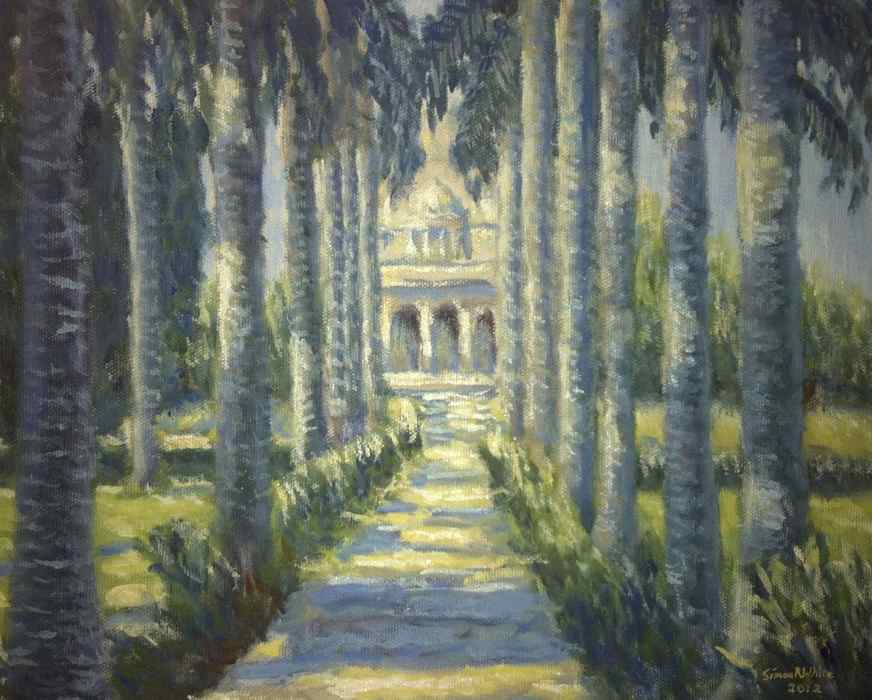 Mohammed Shah's tomb with palm trees, Lodhi Gardens, New Delhi