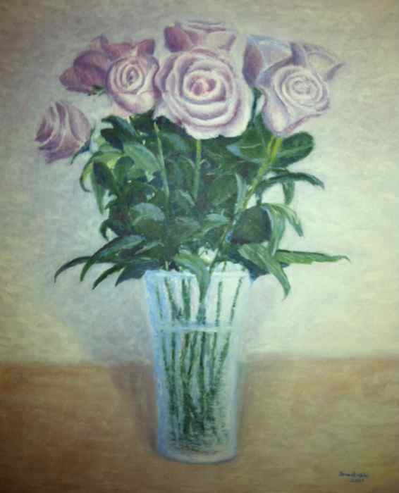 Roses in a glass vase