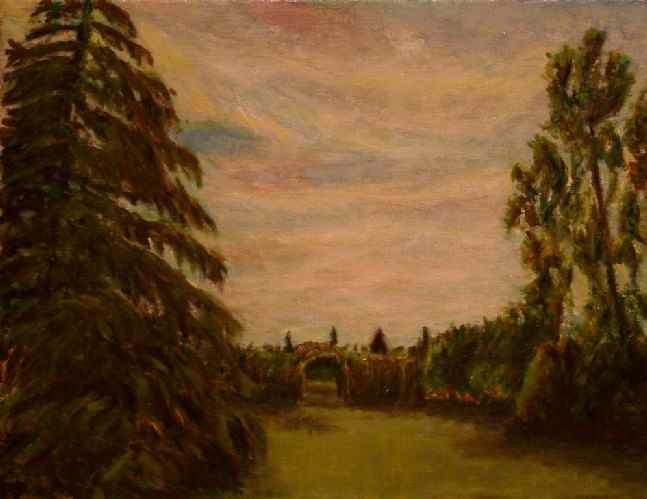 Wateringbury Garden - view up to pergola