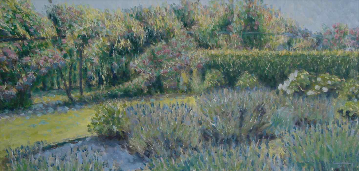 Pergola at Wateringbury with lavender flowerbeds